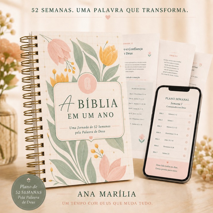 Produto A Bíblia em Um Ano — plano de 52 semanas pela Palavra de Deus